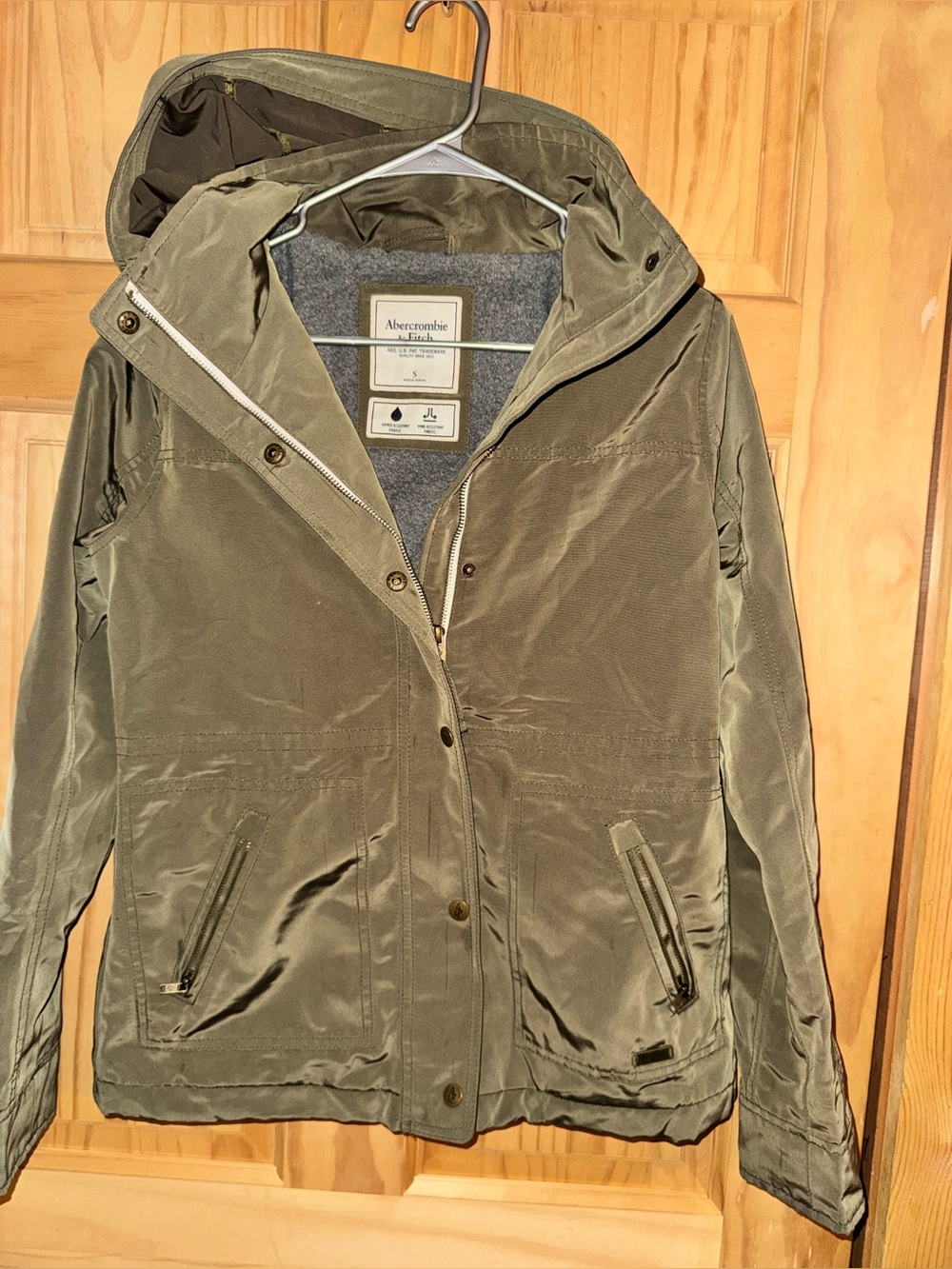 Abercrombie & Fitch Olive Utility Hooded Jacket